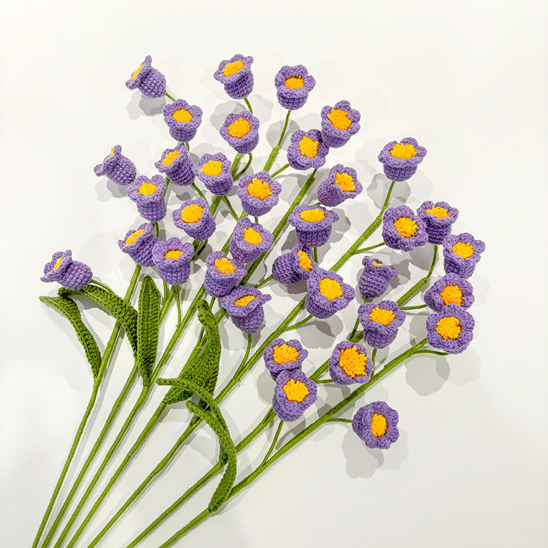 跨境手工编织成品花束仿真花毛线针织假花教师节花束七夕送礼好物|undefined