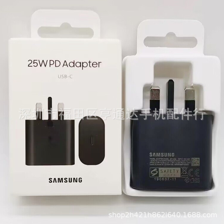 Original 25w British and Norm Head for Samsung Note10 S20 S21 Charger Typec 25w Super Fast Charging Head