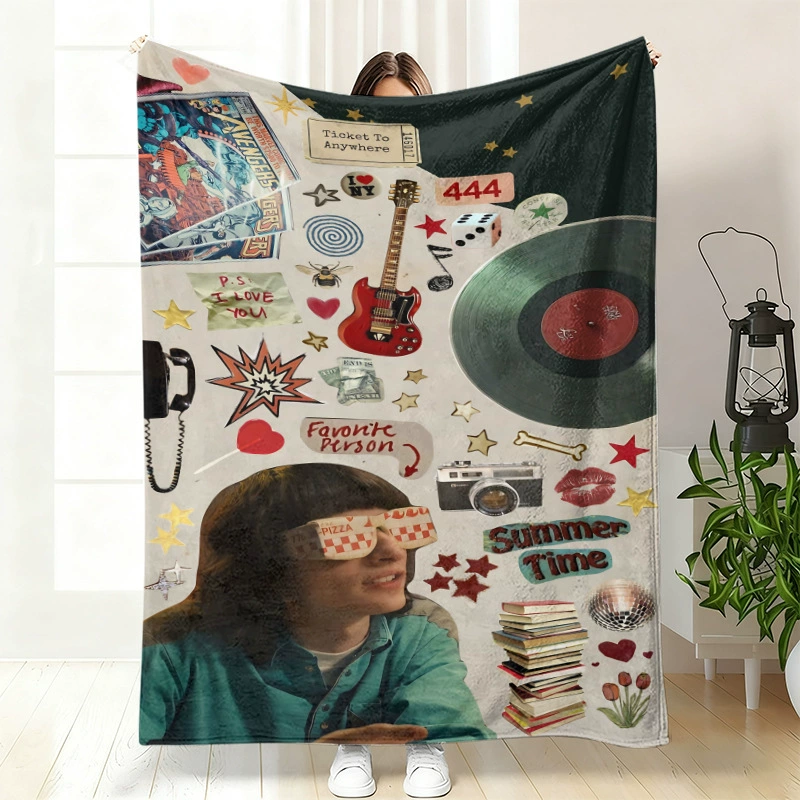 Плюшевая флисовая плед-одеяло BylerCP (в стиле Stranger Things), мягкий для отдыха, 70×100–150×200 см