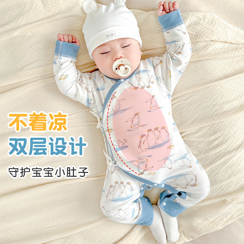 Ropa de bebé recién nacido primavera, otoño, invierno, 0 algodón puro en marzo, monje, ropa caliente para niños pequeños, camiseta de bebé