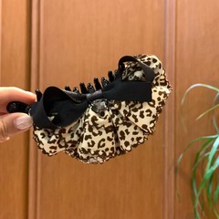韩版高级感格子蝴蝶结马尾夹女气质半扎发发夹复古后脑勺发饰
