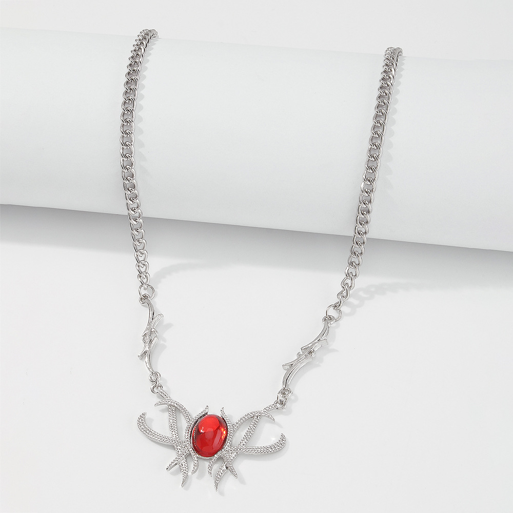 Fashion Silver Color Halloween Alien Spider Necklace