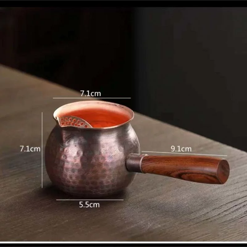 Боковая ручка ручной работы из чистой меди, утолщенный чайник для заваривания чая, электрическая керамическая плита, бытовая общественная чашка, можно сжигать непосредственно над открытым огнем, чайник в стиле ретро