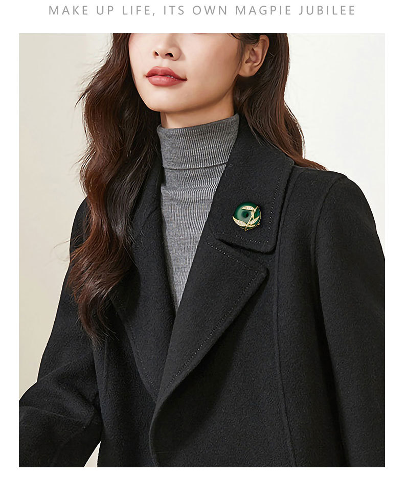 新品竹报平安扣胸针时尚百搭个性胸花节节高升祖母绿古