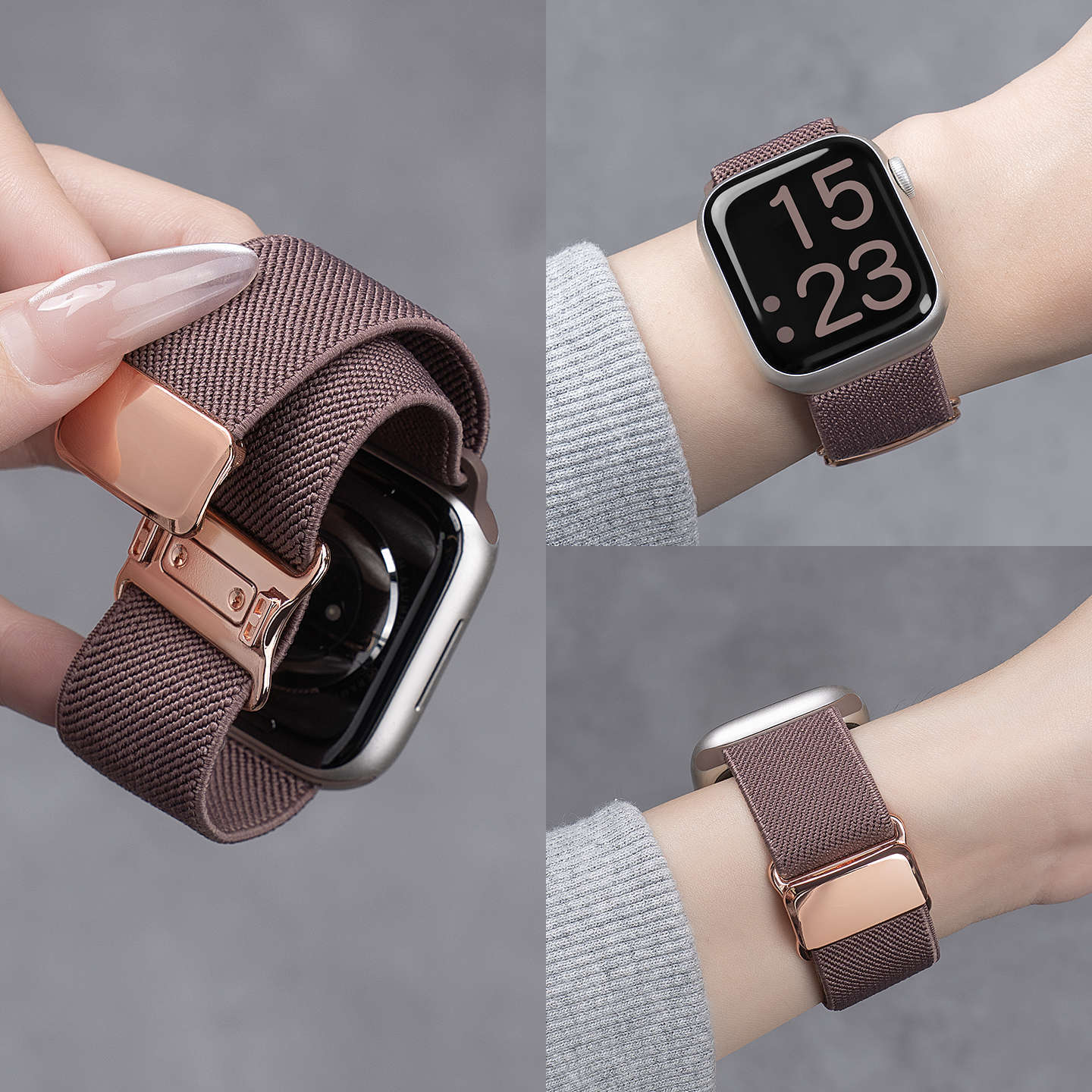 Suitable for Apple S11/Iwatch9 Plain Nylon S10 Summer Weaving 10 Magnetic S8 Smart Se Classy Sports