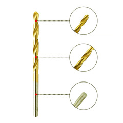 Set of 50pcs Titanium Coated Twist Drill Bits Electric Drill Hole Drills High-Speed Steel 1-3mm Straight Shank Twist Drill Tool Kit