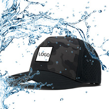 外贸高性能防水激光打孔棒球帽5片式户外遮阳网帽速干帽