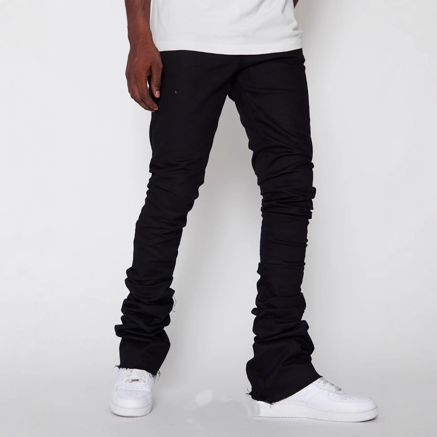 Nuovi jeans da uomo europei e americani a gamba dritta, moda di strada transfrontaliera, in denim patchwork elastico e molto venduti_voghion.com