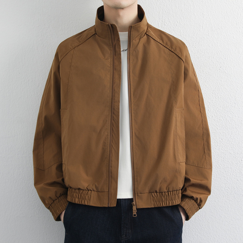 Young and middle-aged men's stand-up collar jacket 2026 autumn fashion stylish casual versatile zip-up workwear coat