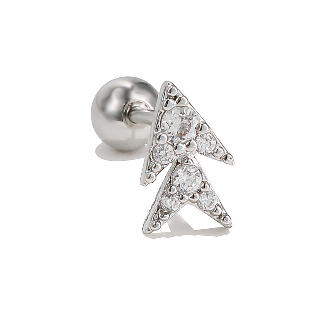 planet stud ball geometric space element copper earrings