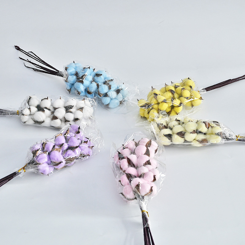 Ins algodón natural diadema Varilla flor seca arreglo floral diy hecho a mano Bouquet decoración material tiro tienda de flores suministros