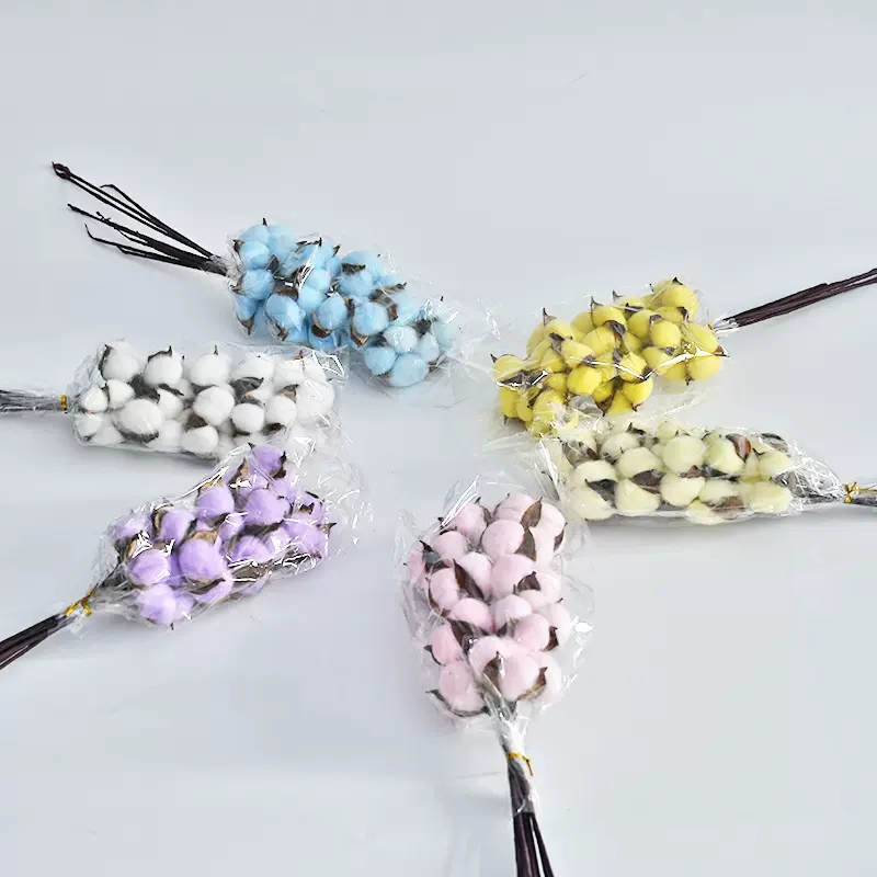 天然棉花ins插花花艺diy手工装饰材料拍摄永生花干花棉花头布置