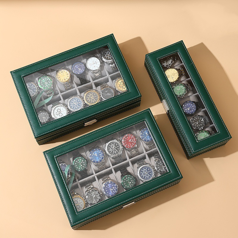 Exquisite Watch Storage Box, High-End Watch Collection Box, Watch Box, Leather Watch Transparent Box, Home Jewelry Box