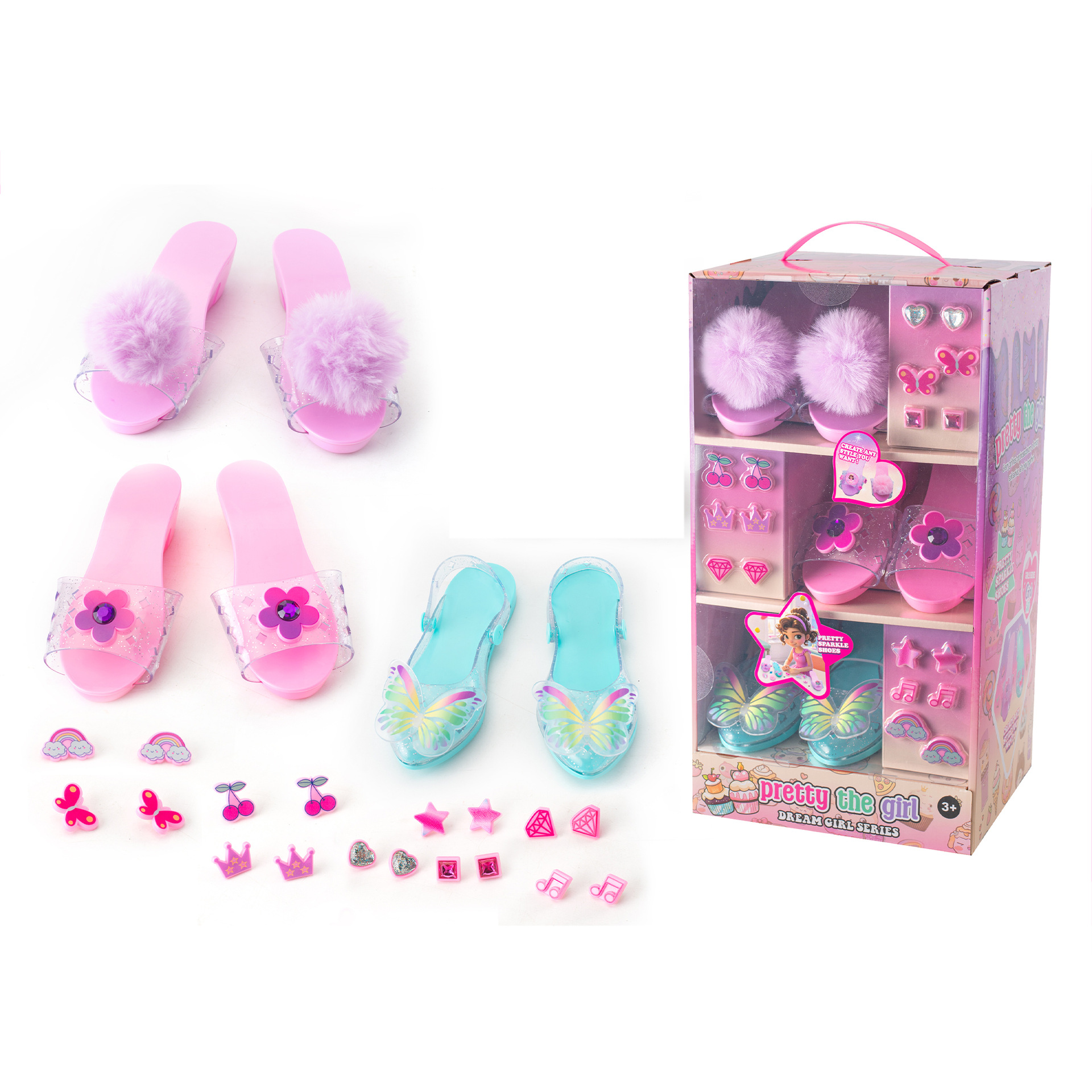 Set de Joyas de Juguete Infantil de Plástico con Accesorios Intercambiables para Niñas