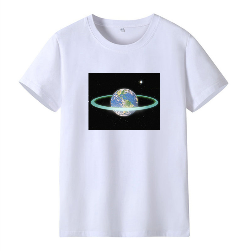 Camiseta corta de manga corta con estampado de planetas NSOSY111816