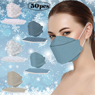 94 geometric pattern printed Mask 3D three-dimensional four-layer protective double meltblown breathable cross-border Fashion Mask