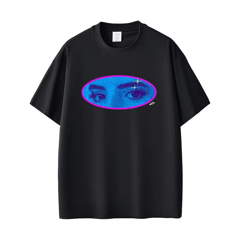 Cross-Border European Size Attmiko Eye Graphic T-Shirt Young Miko T-Shirt Men's and Women's Fashion T-Shirt Cross-Border European Size Attmiko Eye Graphic T-Shirt Young Miko T-Shirt Men's and Women's Fashion T-Shirt