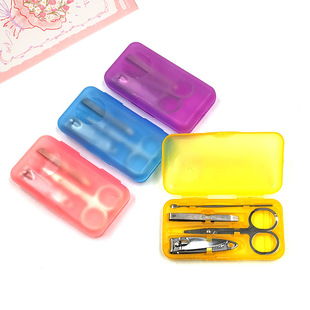 Nail Scissors Set Colorful Box 4-Piece Manicure Tool Set Nail Clippers Small Scissors Ear Scoop Wholesale