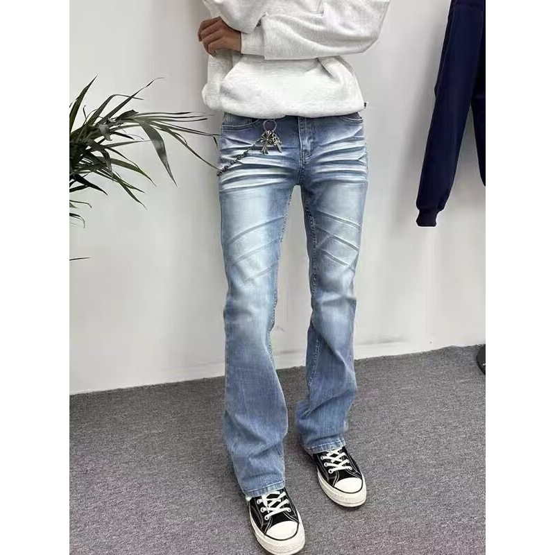 American-Style Slim-Fit Low-Waist Flared Jeans for Men, 2026 New Trendy Design, Stylish and Versatile Narrow Straight-Leg Pants