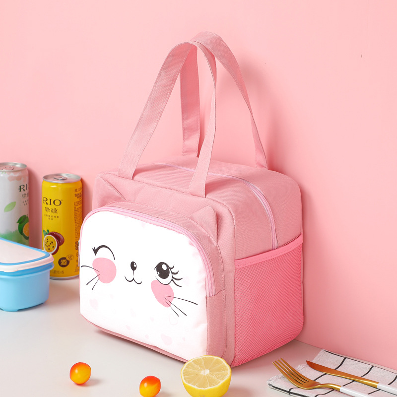 Bolsa de aislamiento portátil cuadrada grande, patrón de dibujos animados, bolsa de almacenamiento de almuerzo para estudiantes, niñas y niños, bolsa de almuerzo para picnic al aire libre