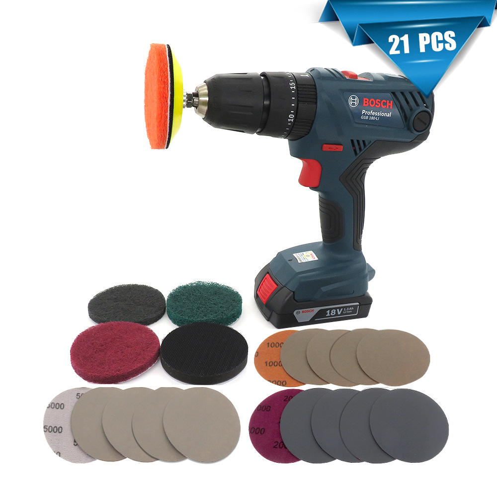 汽车大灯修复砂纸砂纸车灯打磨抛光工具套件抛光翻新套件21件套