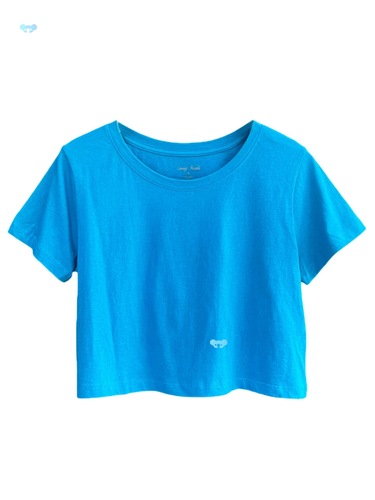 Women's Crop Top Loose Fit Round Neck Short Sleeve