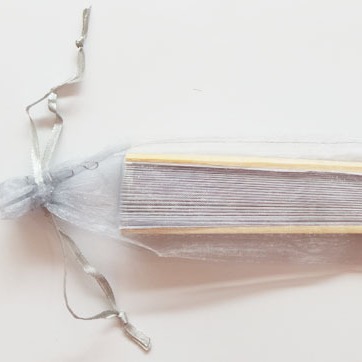 En stock 6*26 ventilador Blanco Bolsa de malla/color sólido perla bolsa de hilo/organza bolso de la joyería bolsa de embalaje