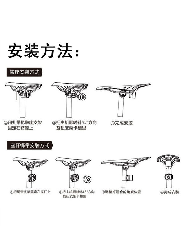 自行车尾灯山地车公路车夜骑警示灯七彩智能夜间骑行照明车灯装备|undefined