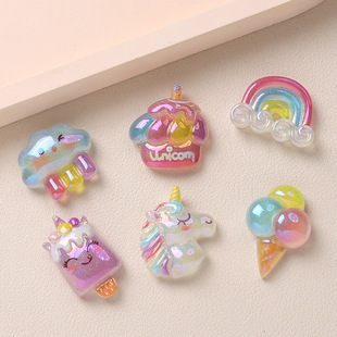 Cartoon diy resin accessories accessories electroplating paradise cream glue handmade hair clip mobile phone case shoe buckle accessories batch