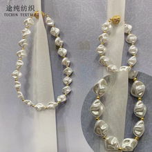 新款现货供应巴洛克珍珠系列绑带 免打孔免安装窗帘绑带窗帘扣