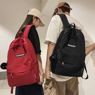 Japanese style trendy backpack women's simple all-match large capacity backpack male junior high school student class schoolbag