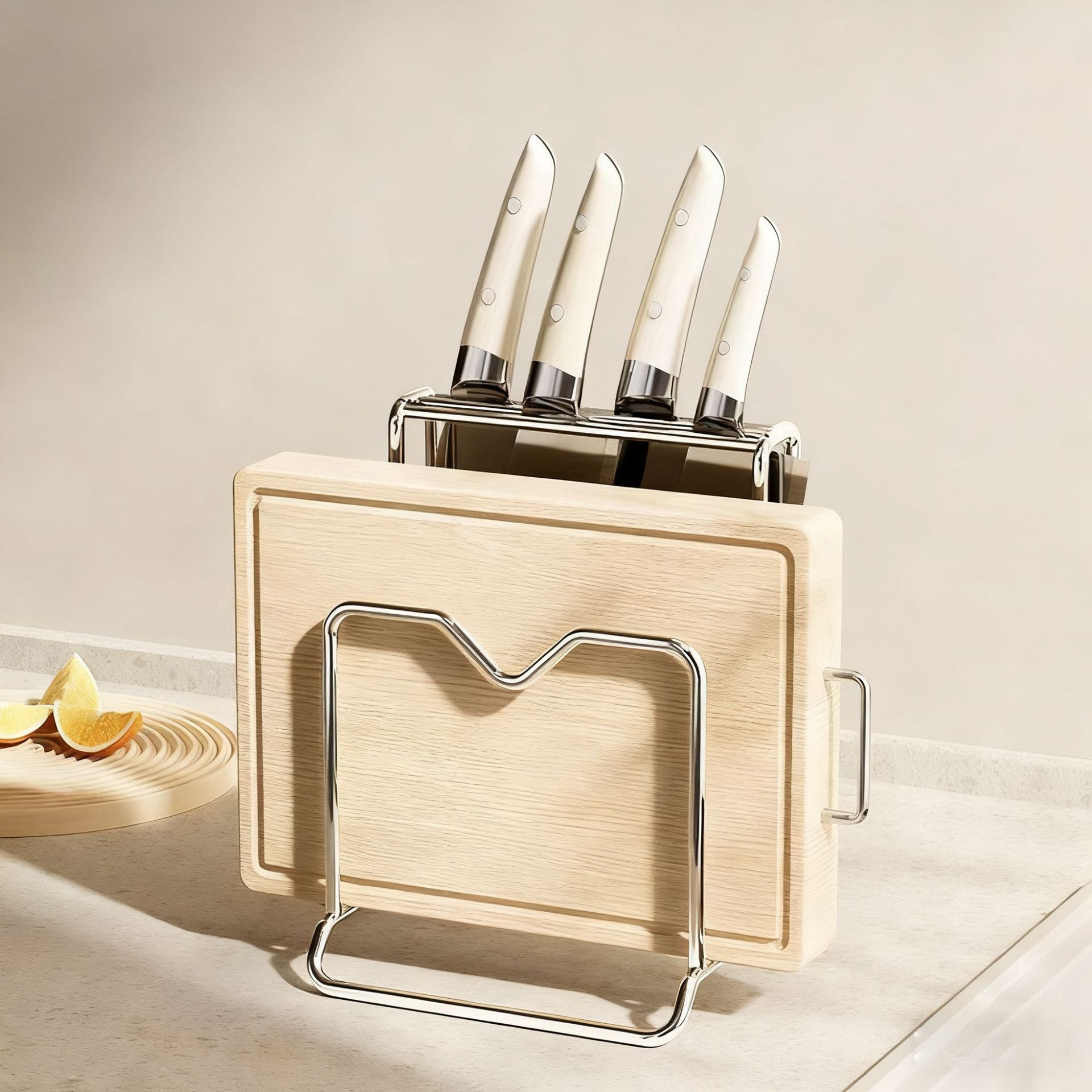 Stainless Steel Knife Rack Storage Rack Kitchen Knife Rack Household Chopping Board Rack Kitchen Knife Storage Rack Knife Storage Rack
