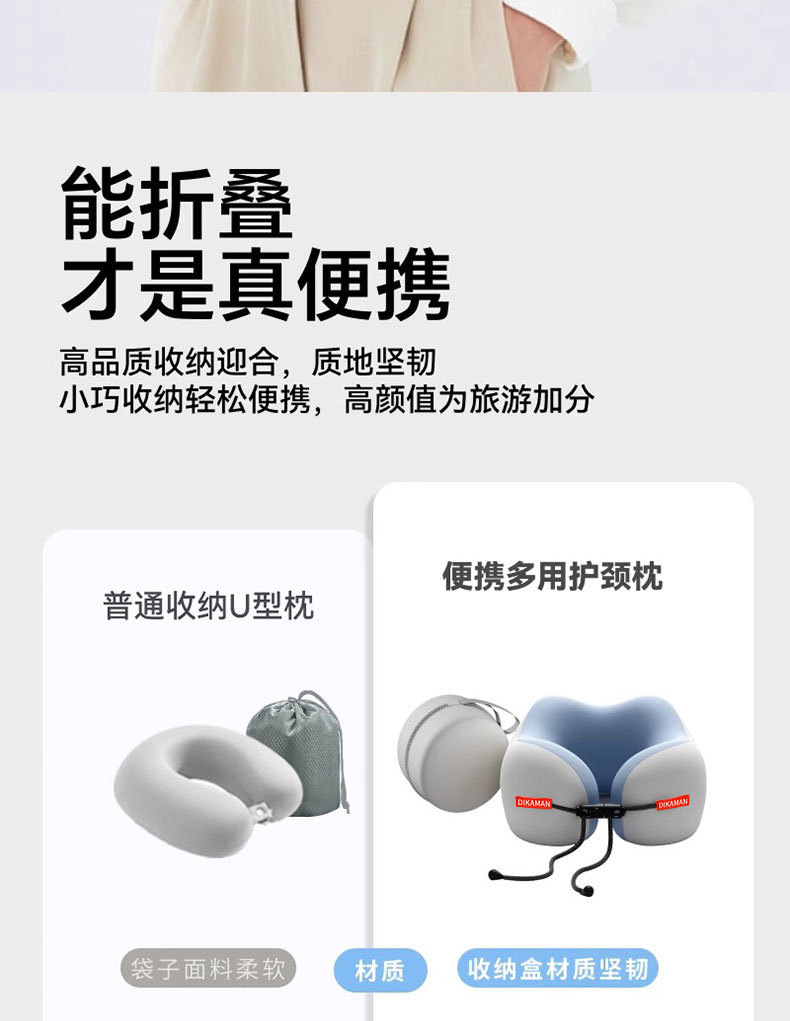 New Cross-Border Memory Foam Neck Pillow Wholesale Nap Neck Pillow U-Shaped Pillow Long-Distance Travel Airplane Portable Sleeping Pillow
