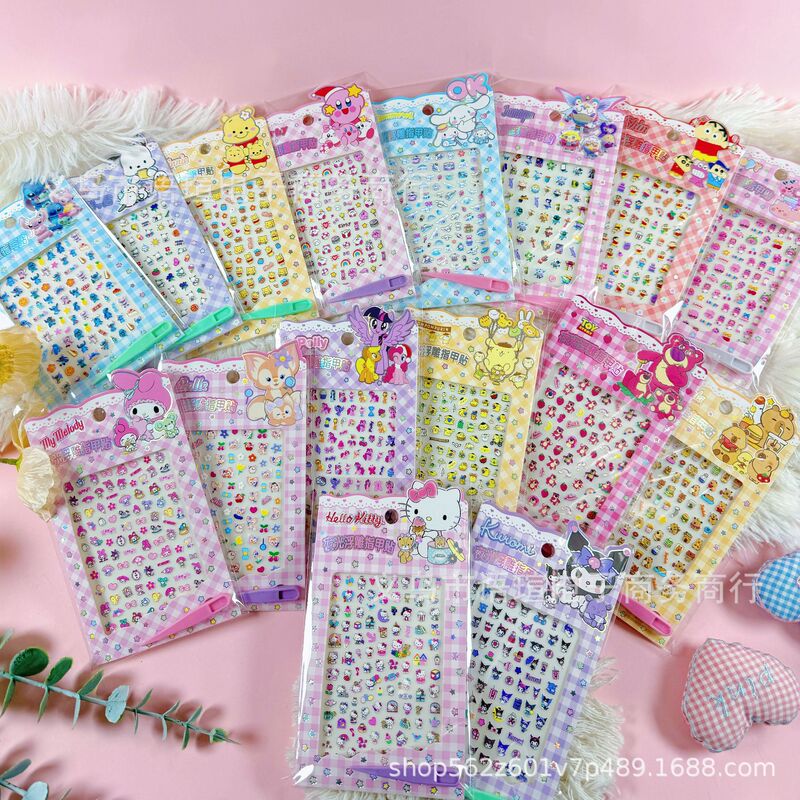 Cross-border cartoon 3D luminous relief nail stickers children's nail art decoration three-dimensional relief stickers nail art stickers Cross-border cartoon 3D luminous relief nail stickers children's nail art decoration three-dimensional relief stickers nail art stickers