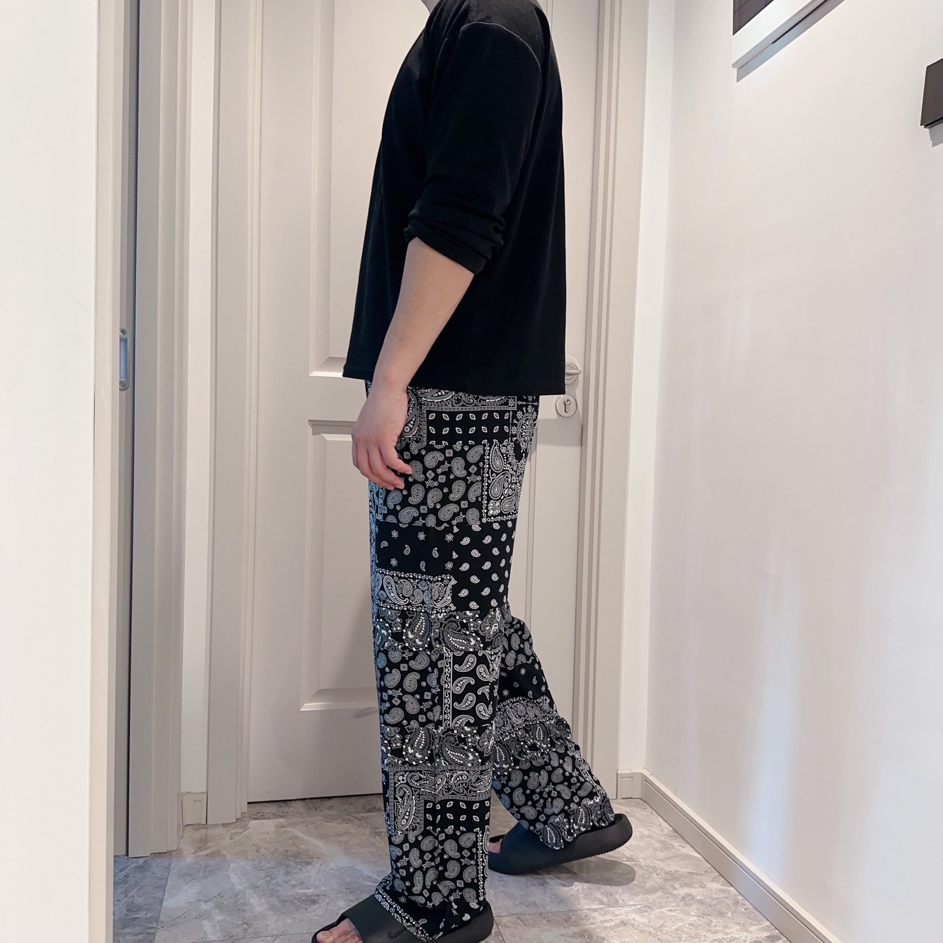 Pantalones casuales para hombre, pantalones harem de algodón y rayón, pantalones de pierna ancha, pantalones para dormir, talla grande, sueltos, transpirables, estilo informal y relajado