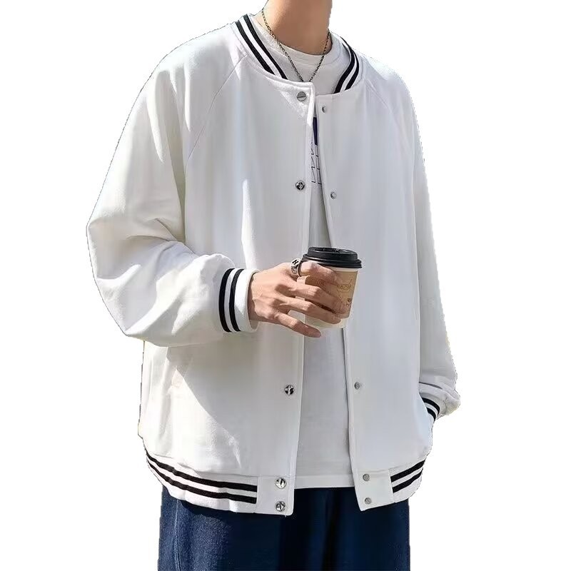 跨境代发港风潮牌夹克外套男春秋季百搭棒球服潮流宽松夹克外套男|undefined