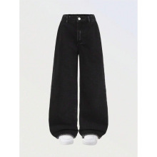 A 49525 Embroidered denim straight pants ����ţ��ֱͲ��