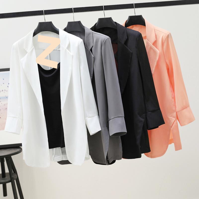 Chiffon Small Suit Jacket for Women 2024 Spring and Summer New Korean Style Loose Sun Protection Clothing Mid-Length Air-Conditioned Cardigan Thin Chiffon Small Suit Jacket for Women 2024 Spring and Summer New Korean Style Loose Sun Protection Clothing Mid-Length Air-Conditioned Cardigan Thin