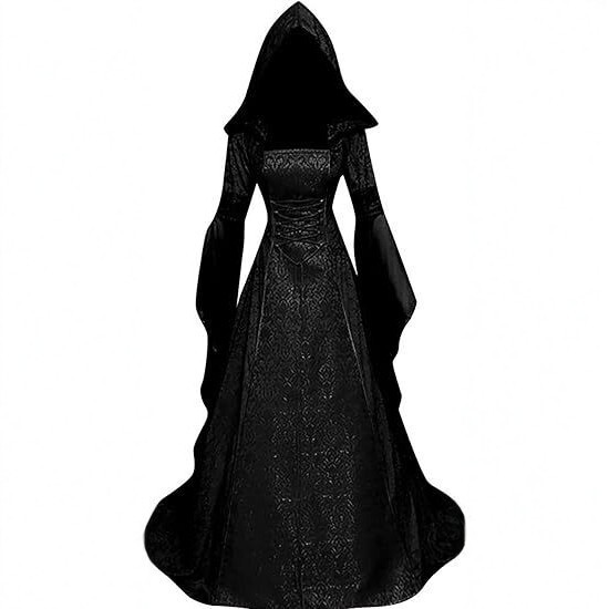 Cross-Border Medieval Retro Hooded Robe Witch Cosplay Palace Halloween Costume Waist-Cinched Dress Cross-Border Medieval Retro Hooded Robe Witch Cosplay Palace Halloween Costume Waist-Cinched Dress