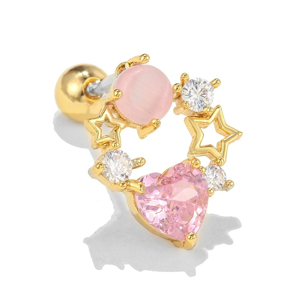 (Cross-border trading), fuchsia piercing, earrings