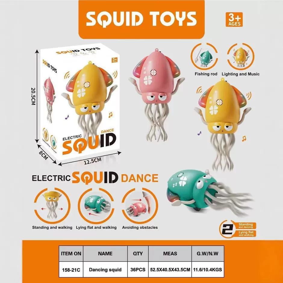 跨境魔性跳舞章鱼儿童电动解压玩具会动灯光音乐特技章鱼婴儿玩具