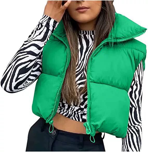 Chaleco de algodón de estilo europeo y americano Chaleco de invierno de las mujeres Chaleco de algodón engrosado chaleco sin mangas de pan