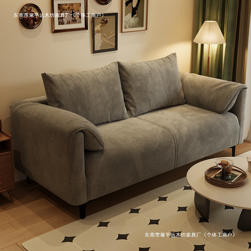 Sofa Rental House Bedroom Clothing Store Simple Apartment Living Room Internet Celebrity Double Three-Person Fabric Small Apartment Sofa