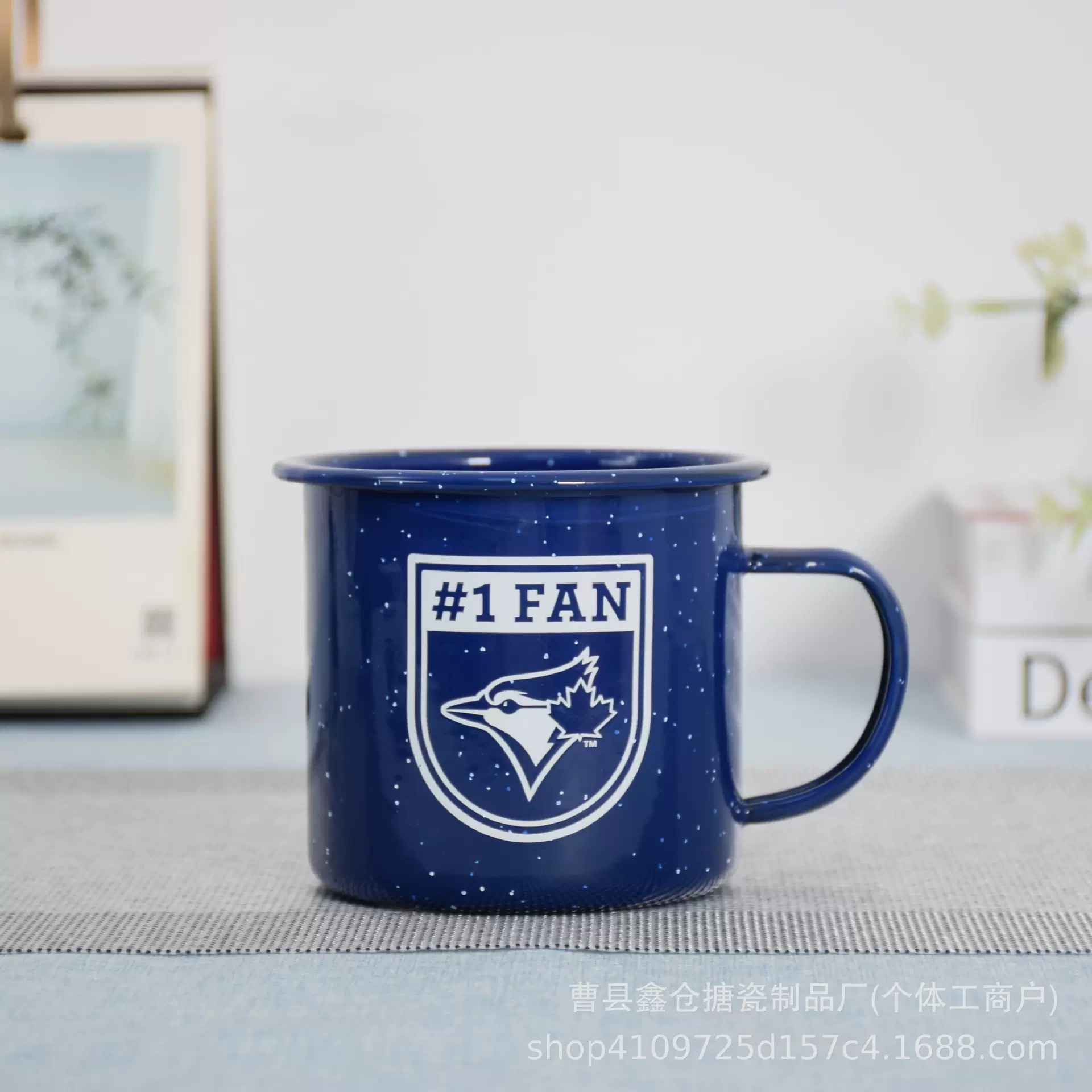 加厚图层茶缸子简约复古印花搪瓷马克杯外贸加工跨境礼品广告水杯