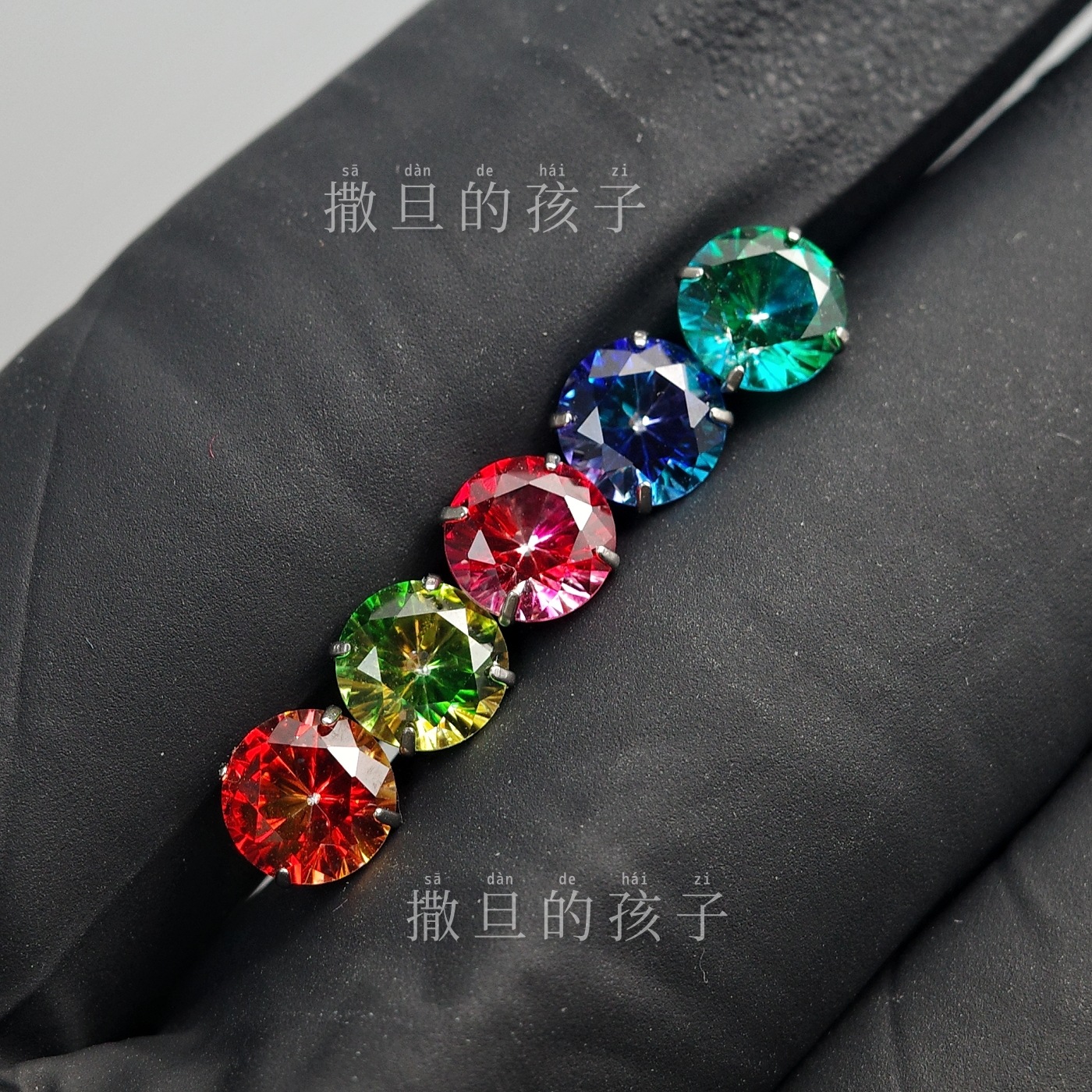 F136 Titanium Alloy Tongue Piercing Natural Aesthetics Gradient Sparkling Diamond Internal Thread Tongue Ring detail image 7