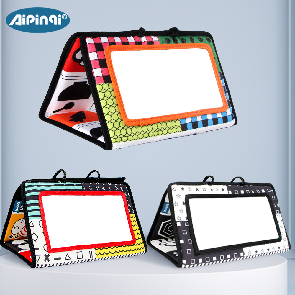 Nueva inspiración visual espejo Hahaha 0-3 años de edad bebé espejo juguete bebé plegable coche colgante venta al por mayor