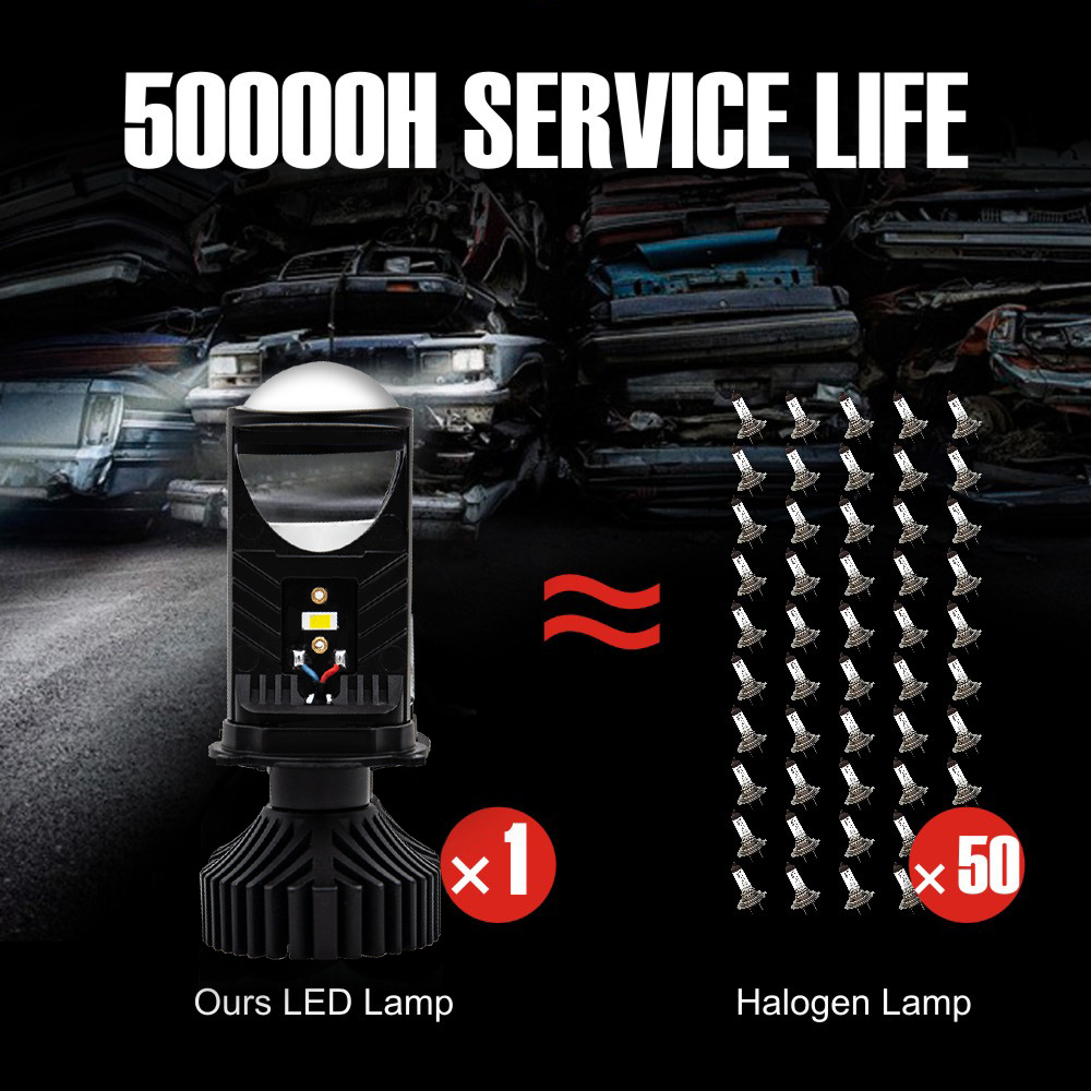 Factory hot sale T9 LED car headlight H4 mini far and near integrated projection lens light 9003 bulb