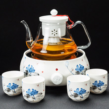 茶道整套家用电陶炉蒸茶器耐热玻璃煮茶器煮茶壶黑茶陶瓷茶具套装