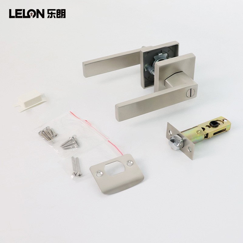 Acero inoxidable transfronterizo de tres barras cerradura de puerta de baño cerradura de puerta interior de madera ajustable cerradura de manija cerradura de puerta de paso contra incendios