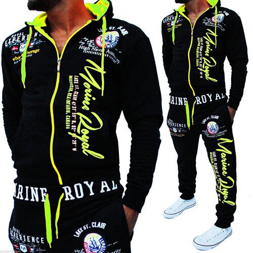 2024 Cross-Border Men's Fashion Two-Piece Hooded Sport Shirt and Pants Set with Hood Print Sport Suit